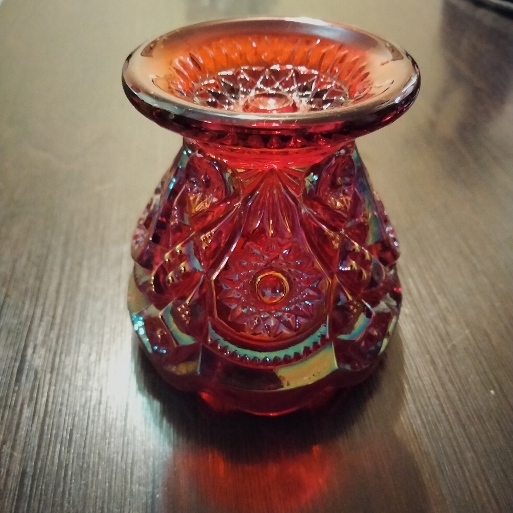 Vintage imperial glass candle votive one pair of beautiful color,details.